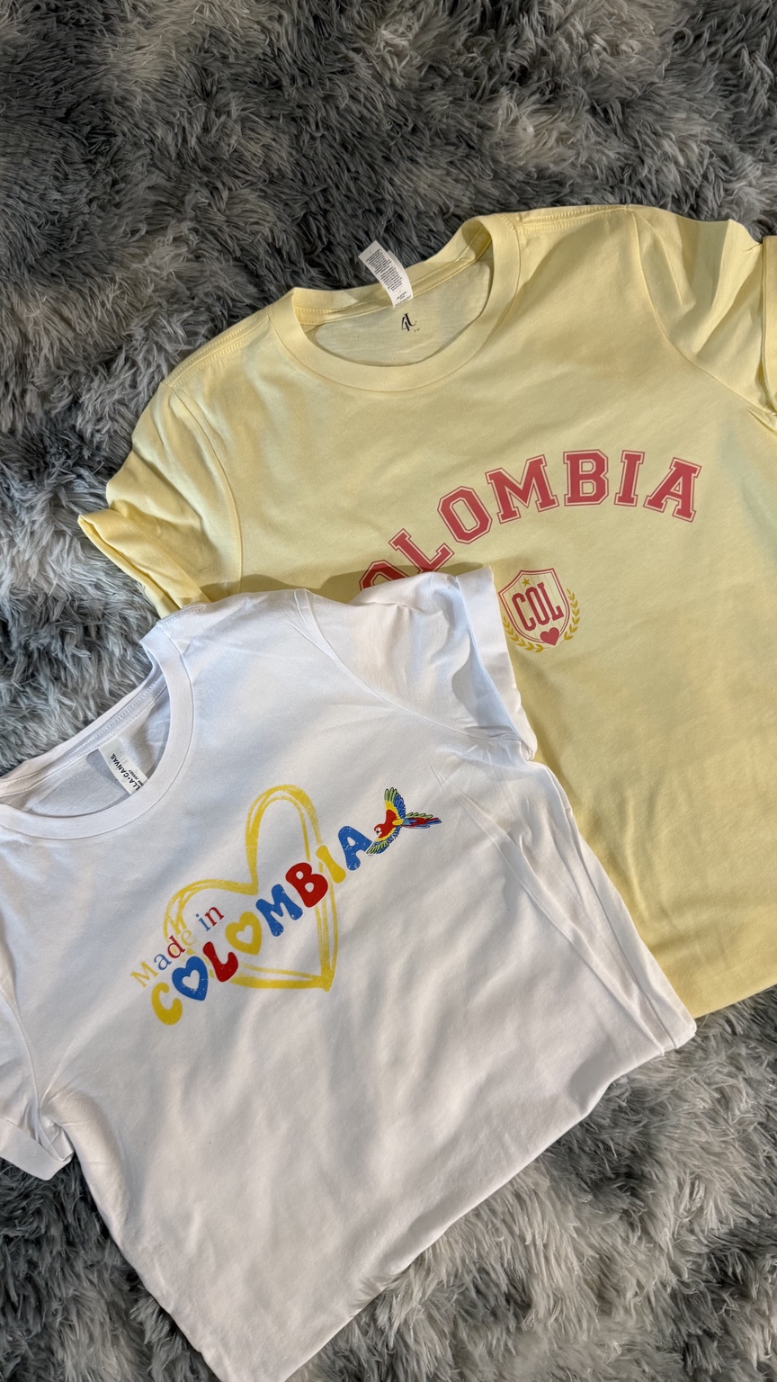 Custom Colombia t-shirts with colorful cultural designs